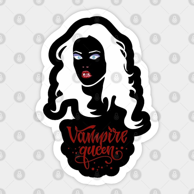 Female Vampire, Vampire Girl, Vampire Lady, Vampire Bite, Vampire Queen, Vampire Princess, White Version 2/2 Sticker by Modern Art